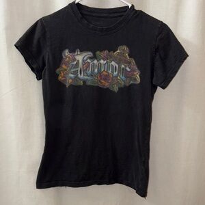 Lucky Brand Vintage Black Graphic 'Amor' Crewneck Tee - Women's Top